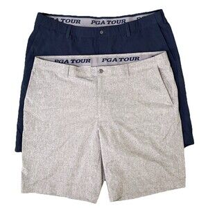 Lot Of 2 PGA TOUR Quick Dry Golf Shorts Mens Size 42 Navy Gray Lightweight